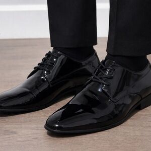 Aldo Black Patent Leather Dress Shoes Men’s Size 11 Formal Oxford Glossy